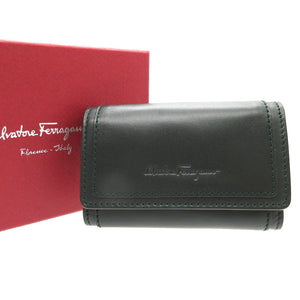 新品同様 サルヴァトーレ フェラガモ レザー グリーン 緑 6連 キーケース 0293【中古】Salvatore Ferragamo