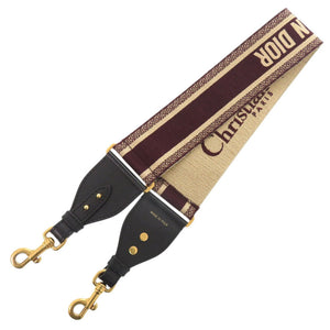 美品 クリスチャンディオール ショルダー ストラップ キャンバス ボルドー 赤 0295【中古】Christian Dior