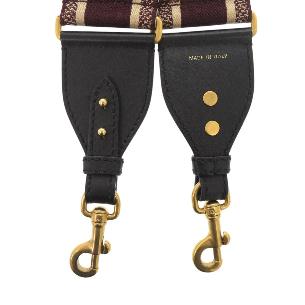 美品 クリスチャンディオール ショルダー ストラップ キャンバス ボルドー 赤 0295【中古】Christian Dior