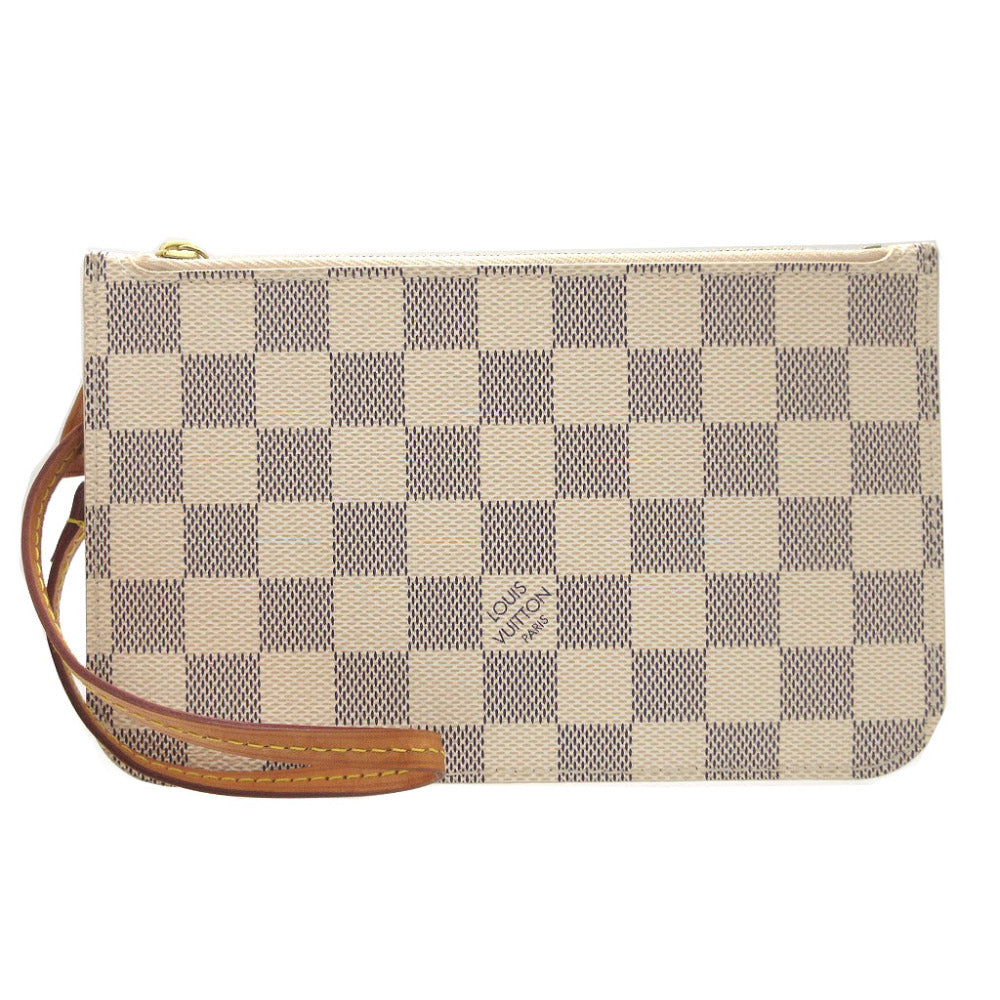 美品 ルイヴィトン ダミエ アズール アイボリー アクセサリーポーチ ネヴァーフルポーチ 0376【中古】LOUIS VUITTON