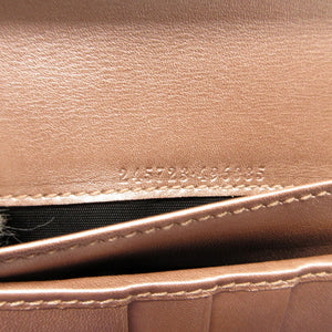 未使用 グッチ ラブリーハート 245723 GGキャンバス レザー ベージュ パープル 紫 Wホック長財布 財布 0474【中古】GUCCI