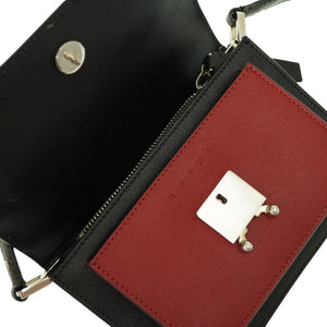 美品 マルニ トランク ショルダーバッグ レザー ブラウン/ブラック/レッド スリーカラー 0502【中古】MARNI