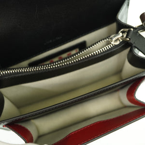 美品 マルニ トランク ショルダーバッグ レザー ブラウン/ブラック/レッド スリーカラー 0502【中古】MARNI