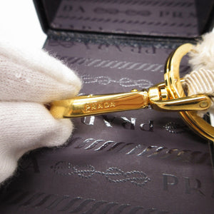 美品 プラダ 1ARI23 ベア クマ ピンク アイボリー バッグチャーム キーホルダー 0512【中古】PRADA