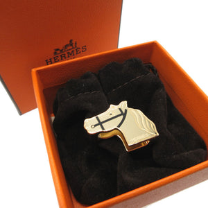 未使用 エルメス カドリージュ ホース メタル ブラック 黒 ゴールド スカーフ ツイリー リング 0514【中古】HERMES