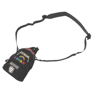 美品 バレンシアガ オーバーサイズド ミニバックパック 656328 ナイロン ブラック ショルダーバッグ 黒 0584【中古】BALENCIAGA ユニセックス