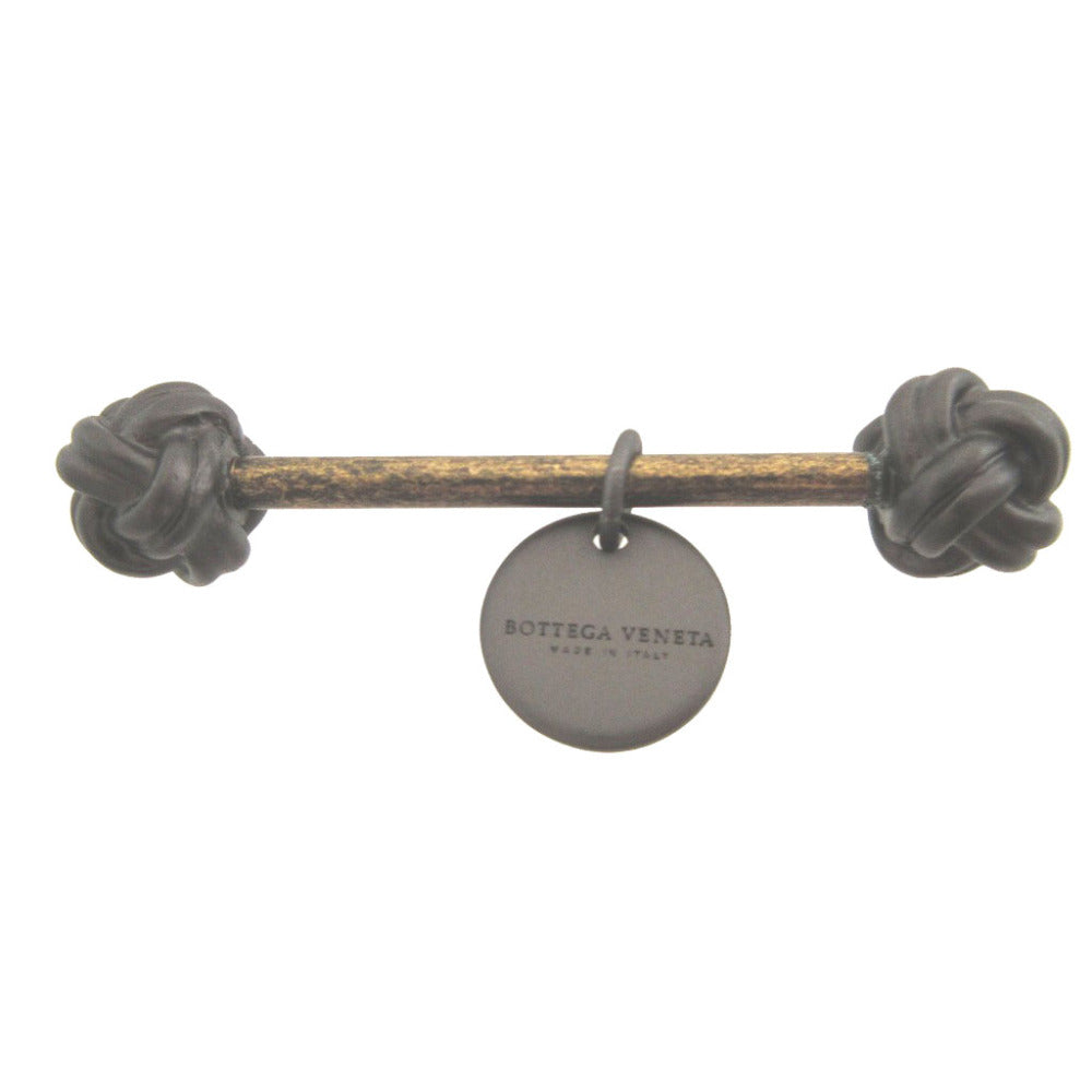 未使用 ボッテガヴェネタ 497756 メタル ブラウン 茶 キーホルダー 0616【中古】BOTTEGA VENETA