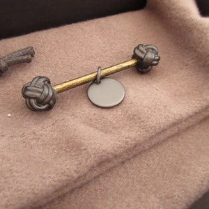 未使用 ボッテガヴェネタ 497756 メタル ブラウン 茶 キーホルダー 0616【中古】BOTTEGA VENETA