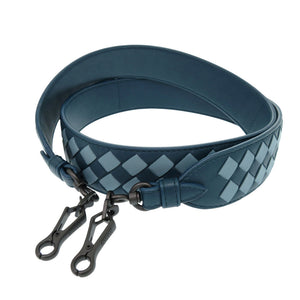 未使用 ボッテガ ヴェネタ イントレチャート ショルダーストラップ 563992 VCOM4 8738 レザー ブルー 青 0622【中古】BOTTEGAVENETA