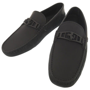 未使用品 トッズ × Ferrari フェラーリ サイズ6 レザー ブラック ドライビングシューズ ローファー シューズ 黒 0652【中古】TOD’S メンズ