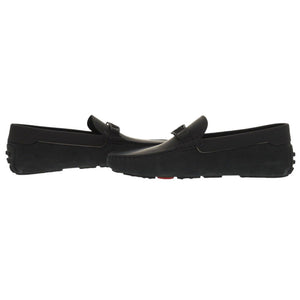 未使用品 トッズ × Ferrari フェラーリ サイズ6 レザー ブラック ドライビングシューズ ローファー シューズ 黒 0652【中古】TOD’S メンズ