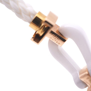 新品同様 フレッド フォース10 ハーフダイヤ K18PG/ホワイトセラミック 2連 ブレスレット ピンクゴールド/ダイヤモンド 2ロウ ジュエリー 0675【中古】FRED