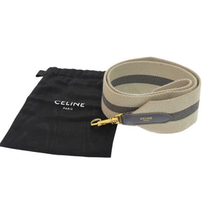 美品 セリーヌ ショルダーストラップ キャンバス/レザー ベージュ 0680【中古】CELINE