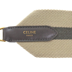 美品 セリーヌ ショルダーストラップ キャンバス/レザー ベージュ 0680【中古】CELINE