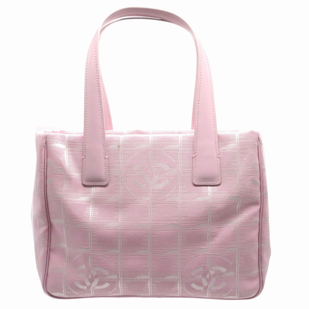 新品同様 シャネル ニュートラベル ライン トート TPM ニュートラ 8番台 キャンバス レザー ピンク トートバッグ 0685【中古】CHANEL