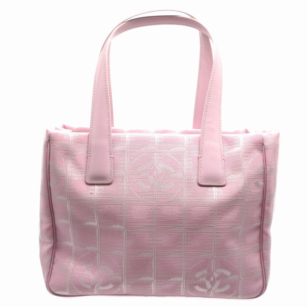 新品同様 シャネル ニュートラベル ライン トート TPM ニュートラ 8番台 キャンバス レザー ピンク トートバッグ 0685【中古】CHANEL