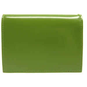 未使用 プラダ SPAZZOLATO トライアングルロゴ 1MV204 二つ折り財布 パテントレザー グリーン 0736【中古】PRADA