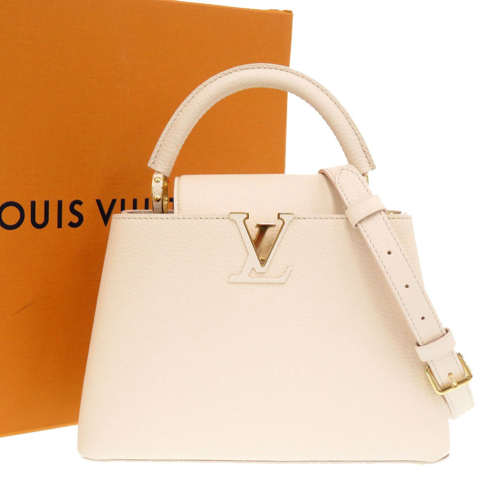 新品同様 ルイ ヴィトン カプシーヌBB スノー トリヨンレザー ゴールド金具 M24545 2WAY ハンドバッグ LV 0751 【中古】 LOUIS VUITTON