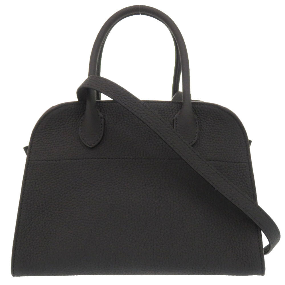 未使用 ザ ロウ マルゴー10 レザー ブラック SOFT MARGAUX 10 2WAYハンドバッグ 黒 0754 【中古】 THE ROW