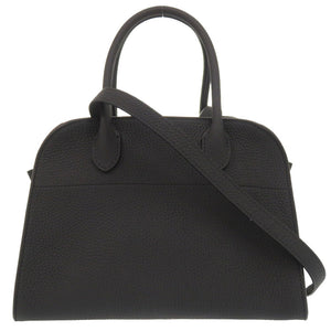 未使用 ザ ロウ マルゴー10 レザー ブラック SOFT MARGAUX 10 2WAYハンドバッグ 黒 0754 【中古】 THE ROW
