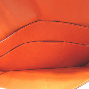 美品 エルメス ドゴンGM トゴ □J刻印(20006年製) オレンジ 長財布 財布 0758【中古】HERMES