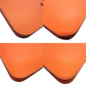 美品 エルメス ドゴンGM トゴ □J刻印(20006年製) オレンジ 長財布 財布 0758【中古】HERMES