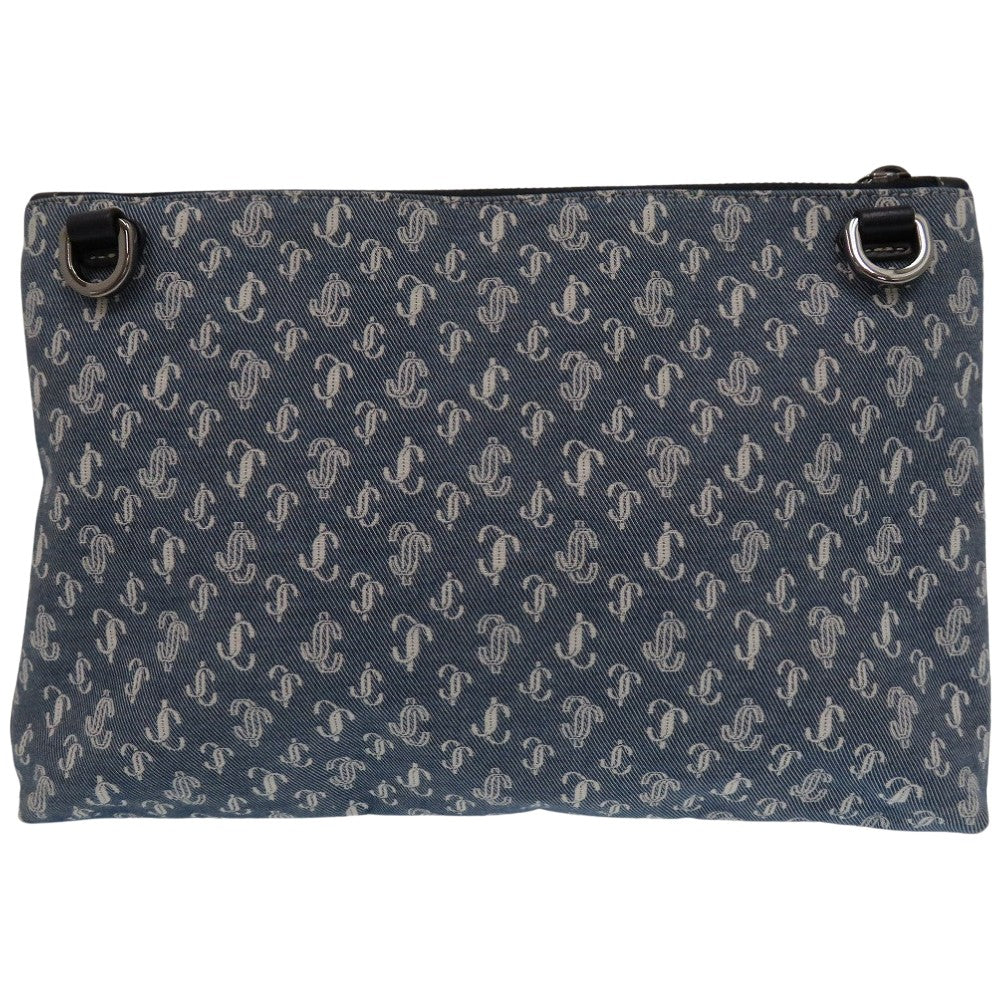 美品 ジミーチュウ キミー JCモノグラム ショルダーバッグ デニム キャンバス ブルー 0953【中古】JIMMY CHOO