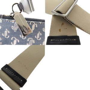 美品 ジミーチュウ キミー JCモノグラム ショルダーバッグ デニム キャンバス ブルー 0953【中古】JIMMY CHOO