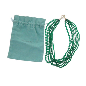 美品 ティファニー ヴィンテージ 7連 チョーカー カラーストーン シルバー925 グリーン ネックレス 緑 0998【中古】TIFFANY&Co.