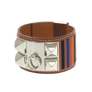 美品 エルメス コリエ ド シアン ロカバール バレニア フォーブ シルバー金具 A刻印 バングル ブレスレット 1021 【中古】 HERMES