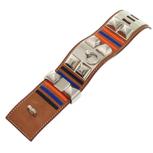 美品 エルメス コリエ ド シアン ロカバール バレニア フォーブ シルバー金具 A刻印 バングル ブレスレット 1021 【中古】 HERMES