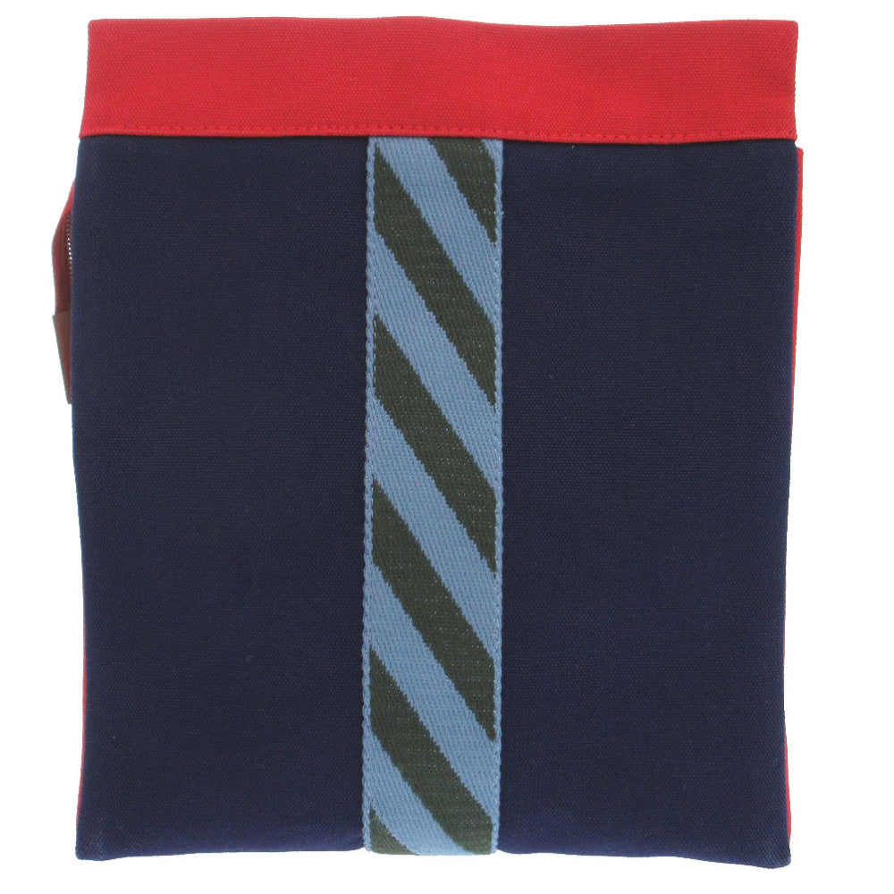 美品 エルメス ジメトゥジャンピング ハイケース 456116 クラッチバッグ キャンバス/コットン ネイビー 紺 1032【中古】HERMES