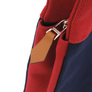 美品 エルメス ジメトゥジャンピング ハイケース 456116 クラッチバッグ キャンバス/コットン ネイビー 紺 1032【中古】HERMES