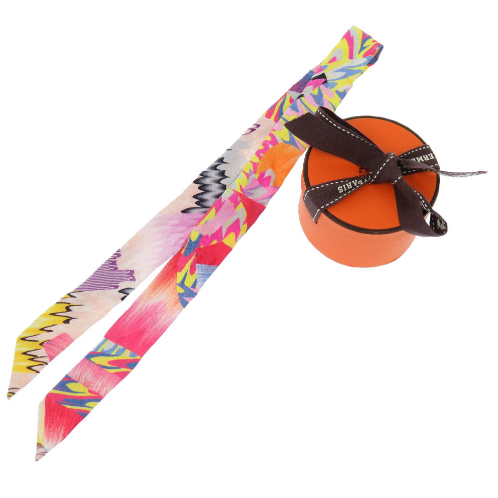 新品同様 エルメス ツイリードール 京都マーブル 限定 シルク ローズ スカーフ 1033 【中古】 HERMES