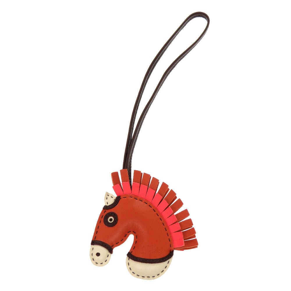 新品同様 エルメス ジージーカマイユ アミューミロ テールバテュー ルージュセリエ クレ バッグチャーム キーホルダー 1072 【中古】 HERMES