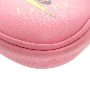 未使用 グッチ × ばなにゃ ハート レザー ピンク 701062 コインケース 財布 キーリング 1073 【中古】 GUCCI