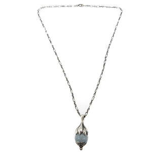 美品 ジョージジェンセン ヘリテージコレクション 2011年復刻 シルバー925 アクアマリン シルバー ネックレス 1100【中古】Georg Jensen