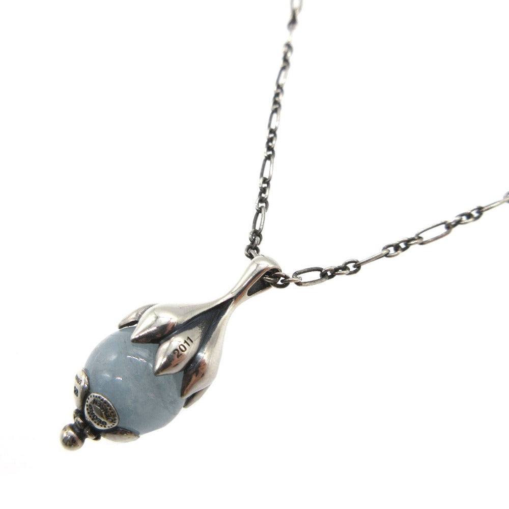 美品 ジョージジェンセン ヘリテージコレクション 2011年復刻 シルバー925 アクアマリン シルバー ネックレス 1100【中古】Georg Jensen