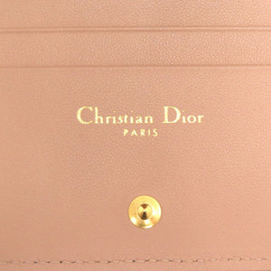 未使用 クリスチャン ディオール CARO フラワープリント レザー アイボリー 二つ折り財布 1111 【中古】 Christian Dior