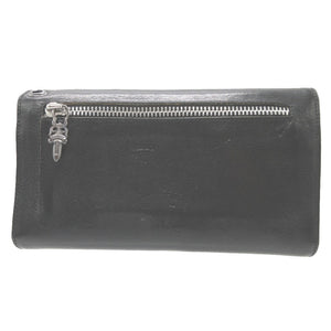 美品 クロムハーツ WAVE WALLET ウェーブウォレット レザー ブラック 黒 長財布 財布 1114【中古】CHROME HEARTS