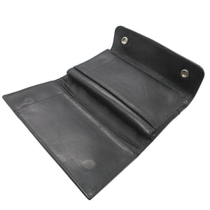 美品 クロムハーツ WAVE WALLET ウェーブウォレット レザー ブラック 黒 長財布 財布 1114【中古】CHROME HEARTS