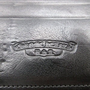 美品 クロムハーツ WAVE WALLET ウェーブウォレット レザー ブラック 黒 長財布 財布 1114【中古】CHROME HEARTS