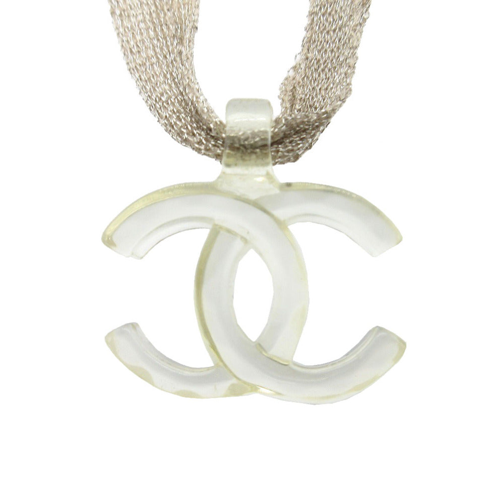 美品 シャネル ココマーク ネックレス プラスチック クリアイエロー 1117【中古】CHANEL
