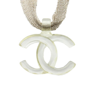 美品 シャネル ココマーク ネックレス プラスチック クリアイエロー 1117【中古】CHANEL