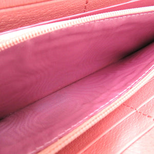 新品同様 グッチ GG チェリー ストロベリー レザー ピンク 456117 ラウンドファスナー 長財布 財布 1121 【中古】 GUCCI