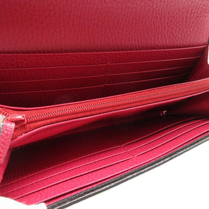 新品同様 グッチ GG プチマーモント レザー ブラック 456116 長財布 財布 黒 1127 【中古】 GUCCI