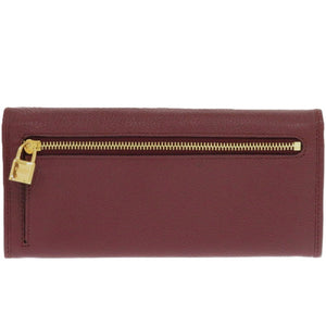 新品同様 ロエベ レザー ボルドー 1160 赤 長財布【中古】LOEWE