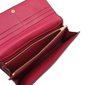 新品同様 ロエベ レザー ボルドー 1160 赤 長財布【中古】LOEWE