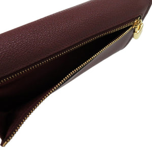 新品同様 ロエベ レザー ボルドー 1160 赤 長財布【中古】LOEWE