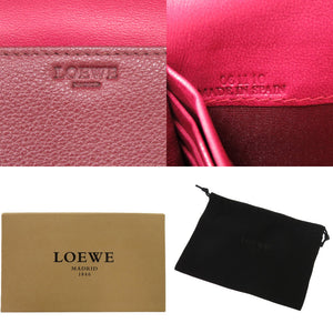 新品同様 ロエベ レザー ボルドー 1160 赤 長財布【中古】LOEWE